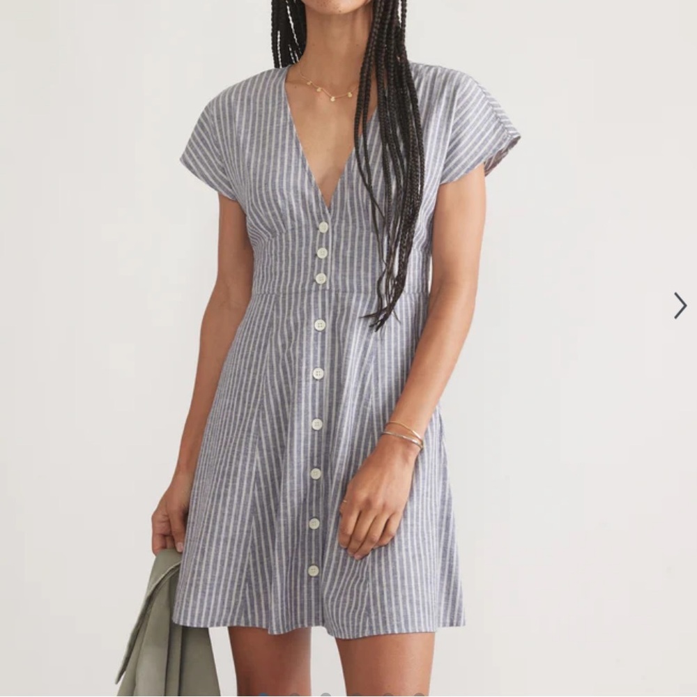 Marine Layer Camila Mini Dress in Blue and White Stripe